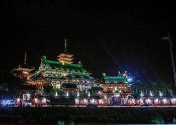Chùa Minh Thành Pleiku, Gia Lai về đêm